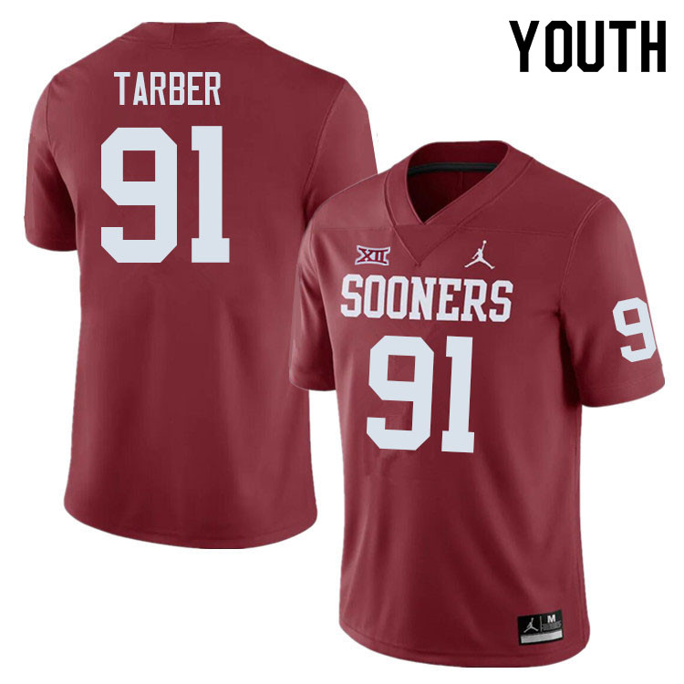 Youth #91 Alton Tarber Oklahoma Sooners College Football Jerseys Sale-Crimson